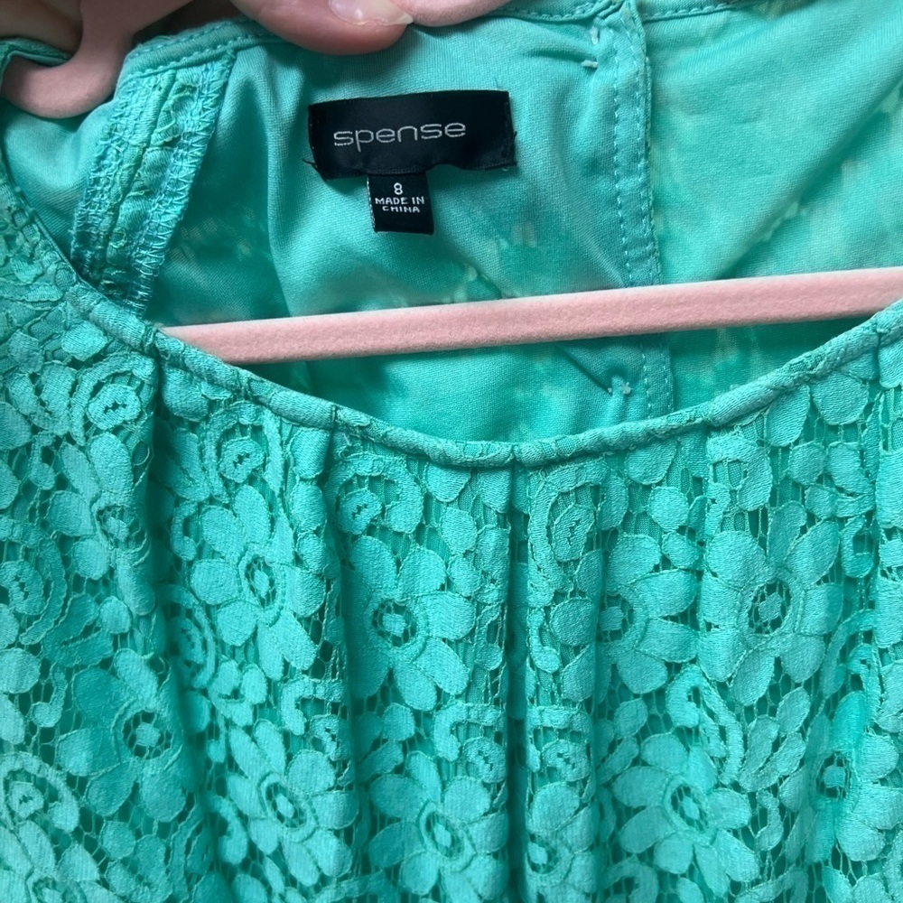 Spense women’s teal blue/green floral peplum dress size 8 - Picture 8 of 8